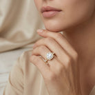 IGI Certified 1 Carat Lab Grown Diamond Halo Engagement Ring for Women Lab - ( E-VS1 ) - Rosec Jewels