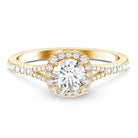 IGI Certified 1 Carat Lab Grown Diamond Halo Engagement Ring for Women Lab - ( EF-VS ) - Rosec Jewels
