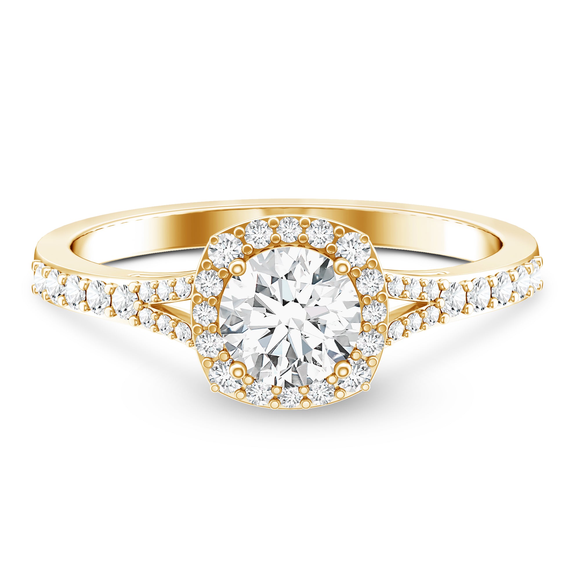 Rosec Jewels-IGI Certified 1 Carat Lab Grown Diamond Halo Engagement Ring for Women