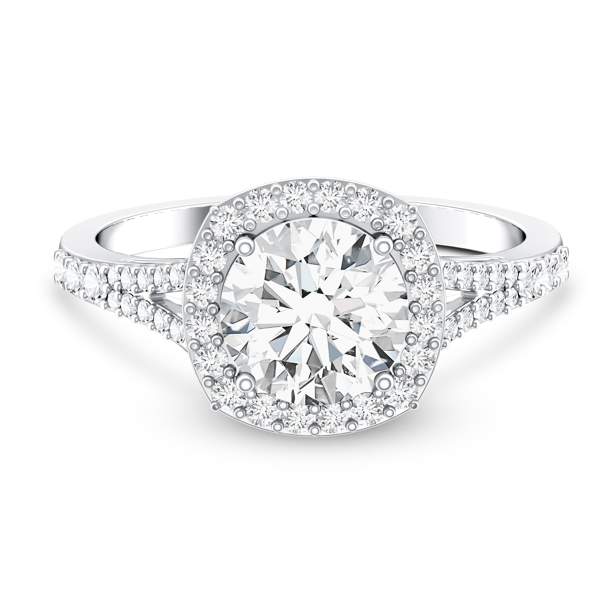 Rosec Jewels-IGI Certified 2 Carat Round Lab Grown Diamond Statement Engagement Ring