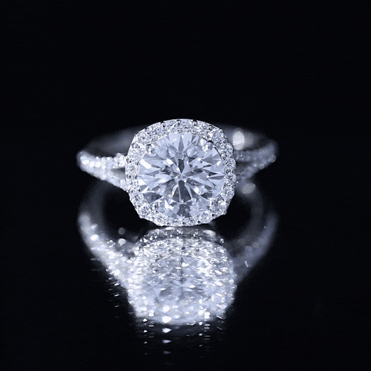 3 Carat Lab Grown Diamond Split Shank Engagement Ring with IGI Certificate Lab - ( E-VS1 ) - Rosec Jewels