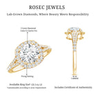 3 Carat Lab Grown Diamond Split Shank Engagement Ring with IGI Certificate Lab - ( E-VS1 ) - Rosec Jewels