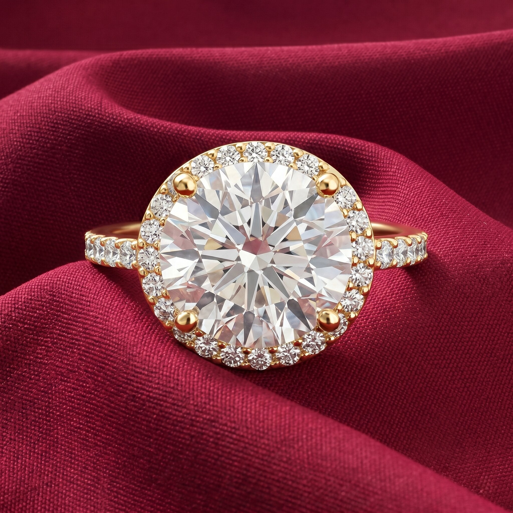 4 Carat Lab Grown Diamond Cocktail Engagement Ring with IGI Certificate Lab - ( E-VS1 ) - Rosec Jewels