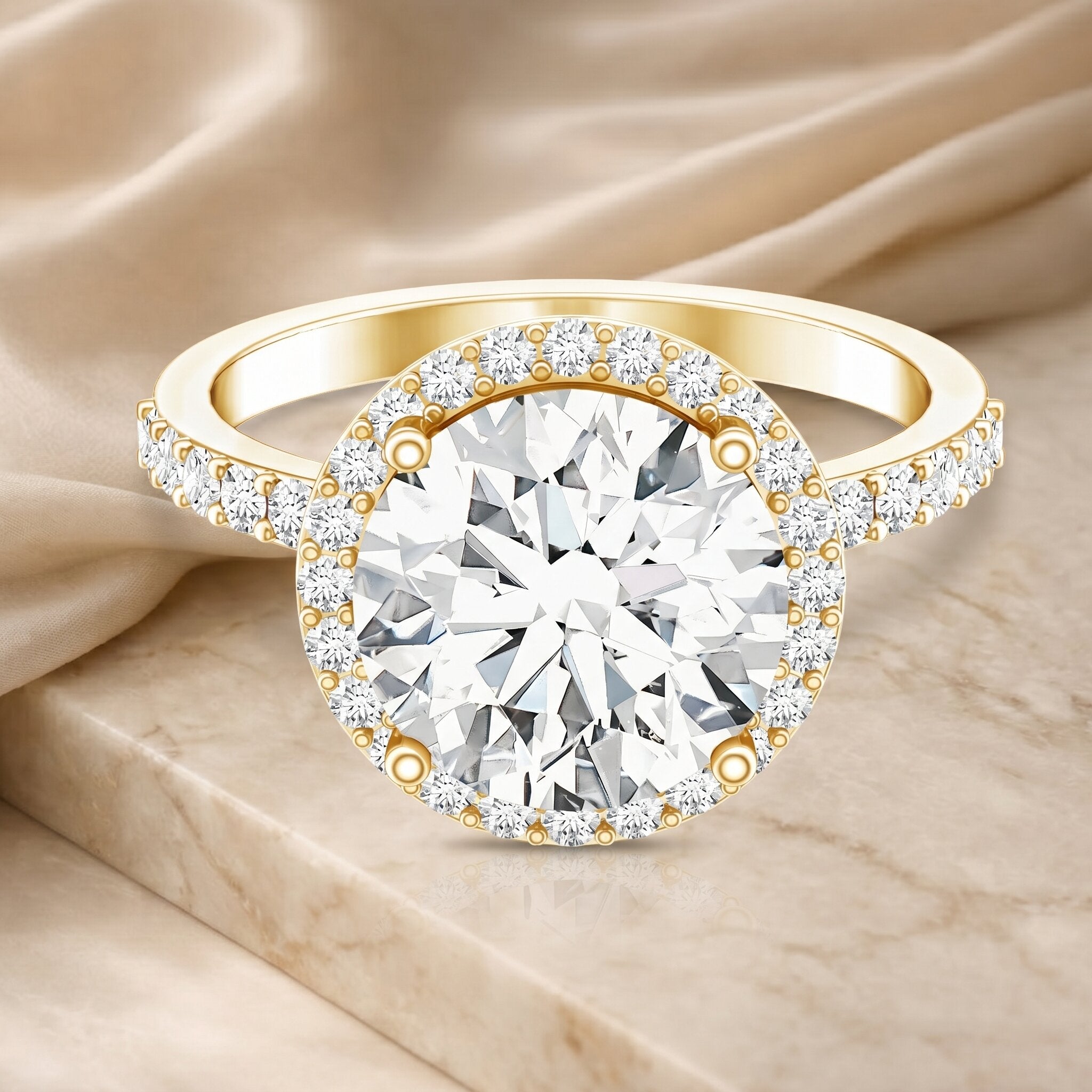 4 Carat Lab Grown Diamond Cocktail Engagement Ring with IGI Certificate Lab - ( E-VS1 ) - Rosec Jewels