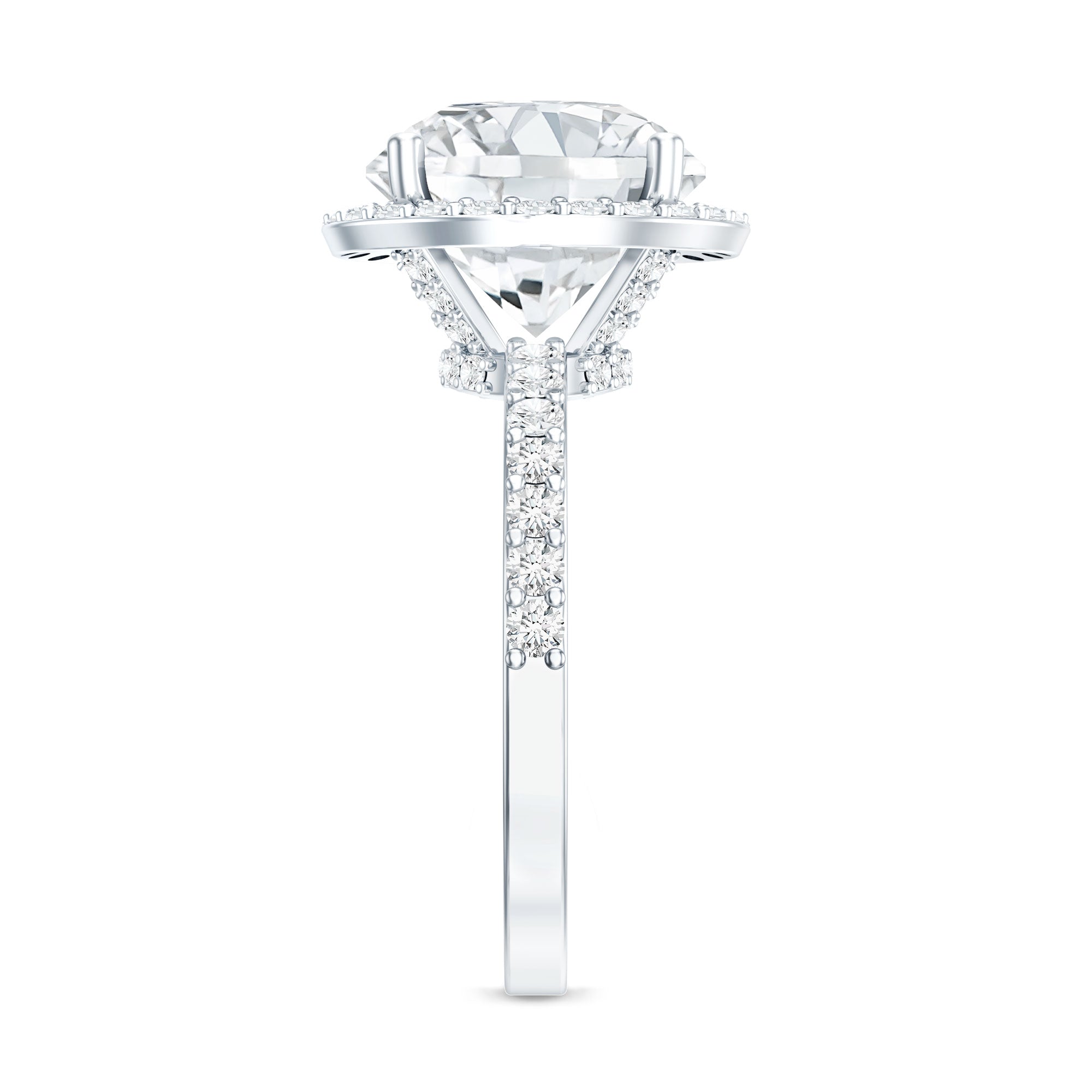 Rosec Jewels-5 Carat Round Lab Grown Diamond Engagement Ring with IGI Certified