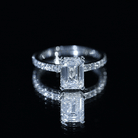 1.8 Carat Emerald Cut Lab Grown Diamond Solitaire Engagement Ring Lab - ( EF-VS ) - Rosec Jewels