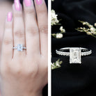 1.8 Carat Emerald Cut Lab Grown Diamond Solitaire Engagement Ring Lab - ( EF-VS ) - Rosec Jewels