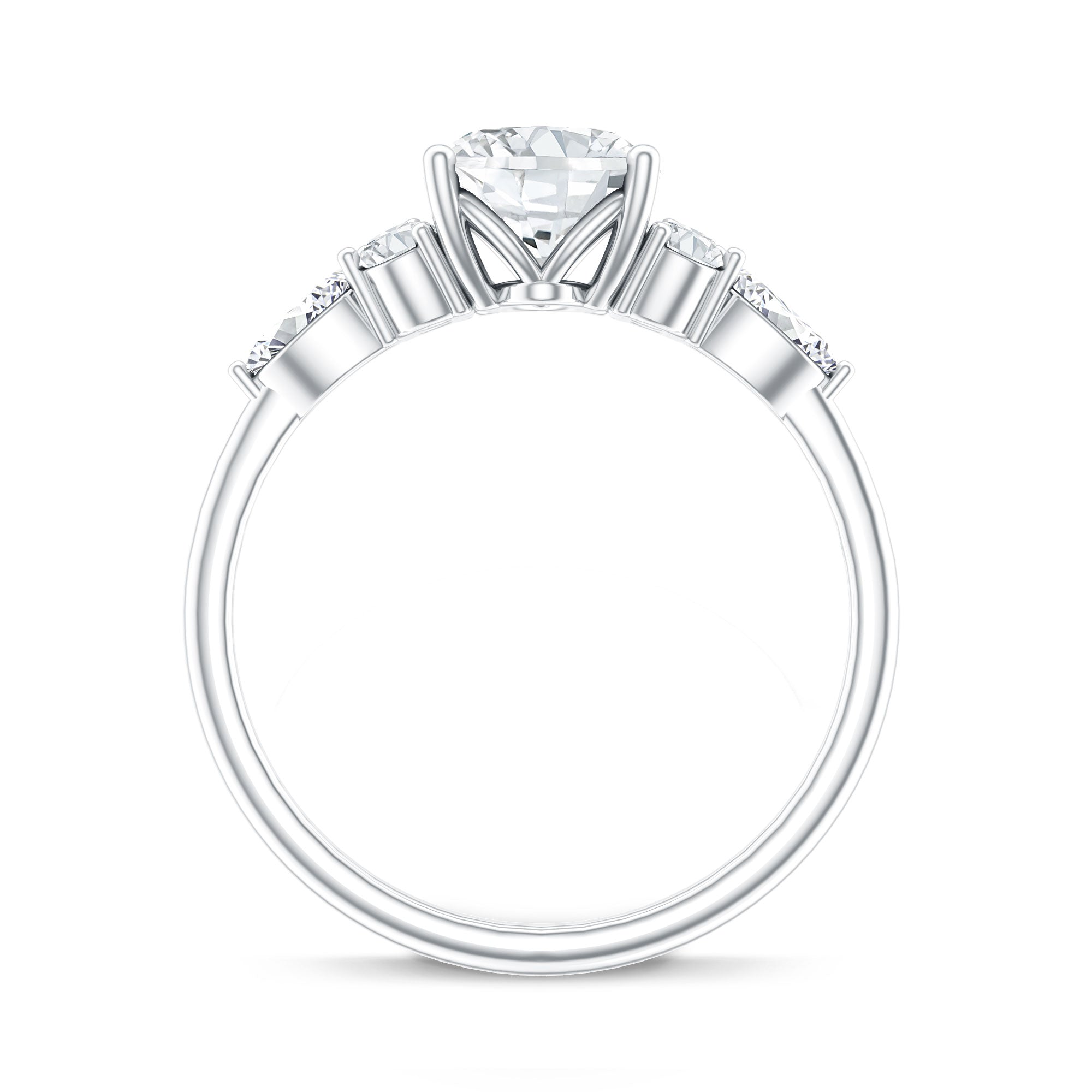 Rosec Jewels-2 Carat Lab Grown Diamond Oval Engagement Ring with Trio