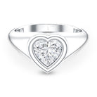 2 Carat Heart Shape Lab Grown Diamond Signet Engagement Ring Lab - ( EF-VS ) - Rosec Jewels
