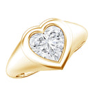 2 Carat Heart Shape Lab Grown Diamond Signet Engagement Ring Lab - ( EF-VS ) - Rosec Jewels