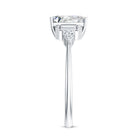 Art Deco Inspired Lab Grown Diamond Emerald Cut Engagement Ring Lab - ( EF-VS ) - Rosec Jewels