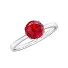 Certified 1.3 Carat Lab Grown Ruby Engagement Ring in Lotus Basket Setting AAAA - Rosec Jewels
