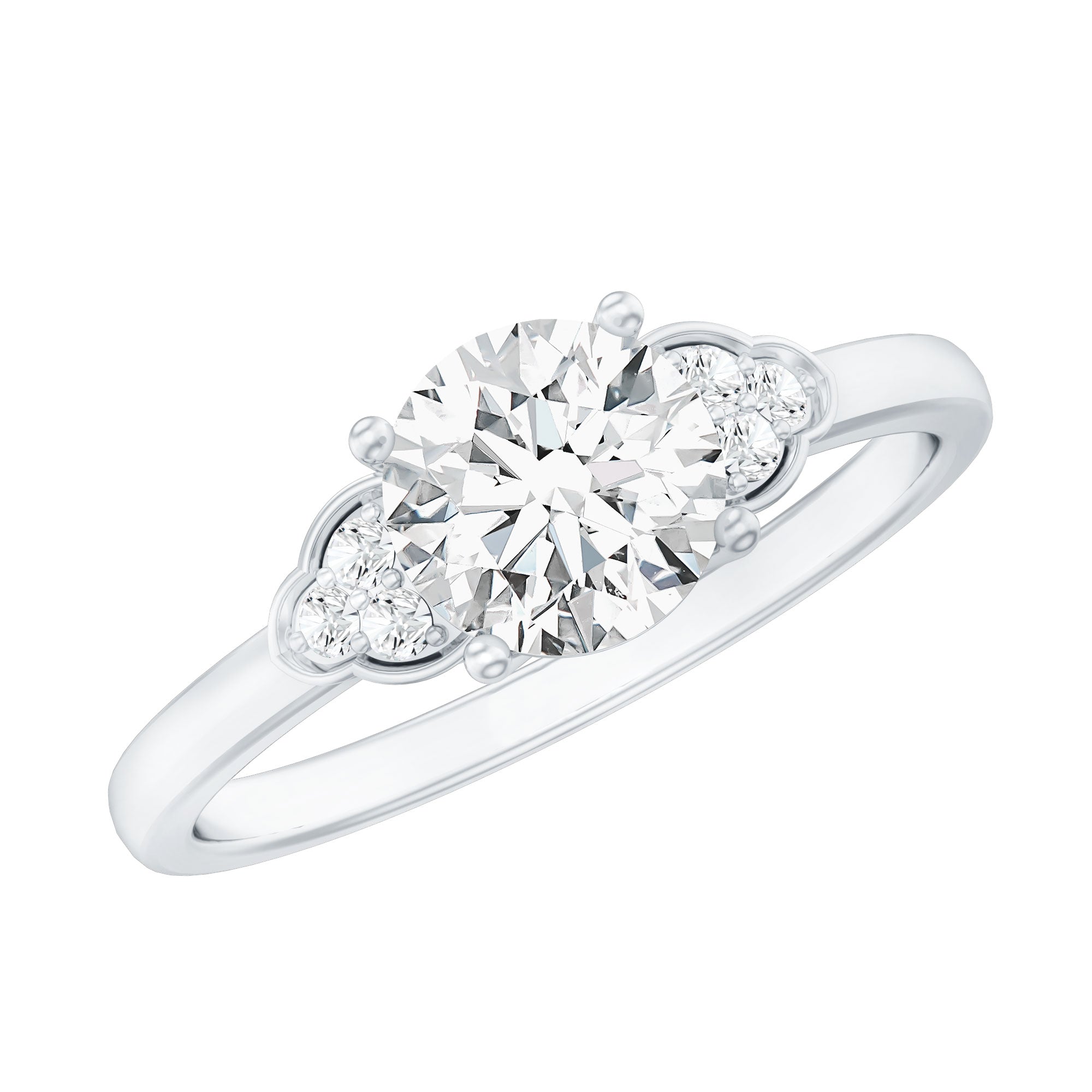 Prong Set Moissanite Classic Engagement Ring For Her