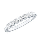 Bezel Set Round Diamond Half Eternity Ring Natural - ( HI-SI ) - Rosec Jewels