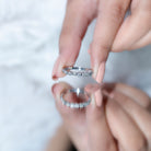 Bezel Set Round Diamond Half Eternity Ring Natural - ( HI-SI ) - Rosec Jewels
