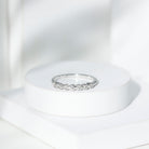 Bezel Set Round Diamond Half Eternity Ring Natural - ( HI-SI ) - Rosec Jewels