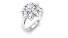 Certified Natural Diamond Flower Engagement Ring Natural - ( HI-SI ) - Rosec Jewels