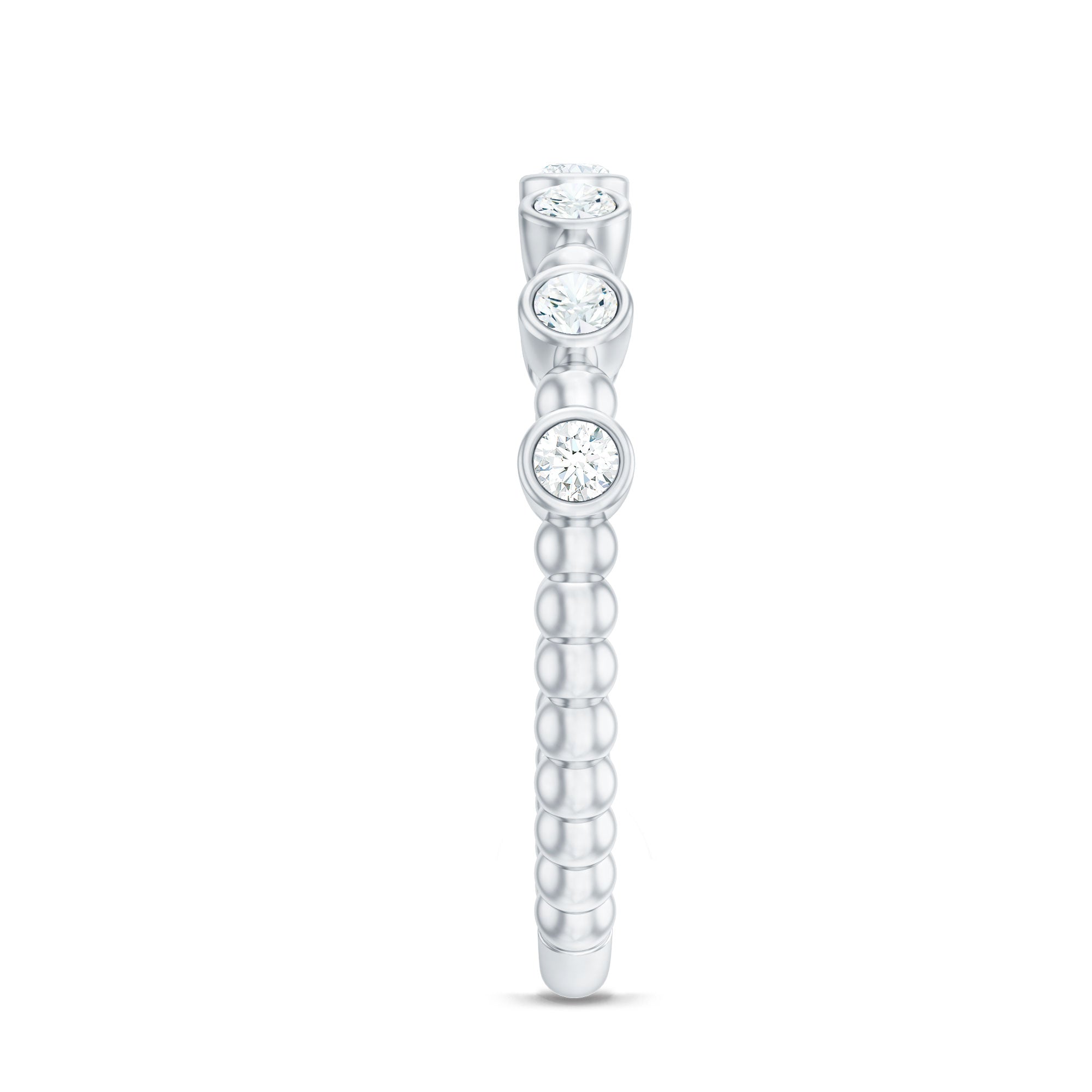 Rosec Jewels-Real Diamond Stackable Eternity Ring with Beaded Details
