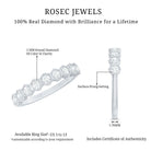 Real Diamond Hexagon Half Eternity Ring for Women Natural - ( HI-SI ) - Rosec Jewels