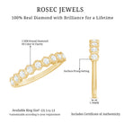 Real Diamond Hexagon Half Eternity Ring for Women Natural - ( HI-SI ) - Rosec Jewels