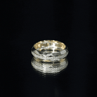 Natural Diamond Wide Eternity Band Ring with Textured Natural - ( HI-SI ) - Rosec Jewels