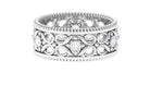 Vintage Inspired Real Diamond Wedding Band Ring Natural - ( HI-SI ) - Rosec Jewels