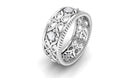 Vintage Inspired Real Diamond Wedding Band Ring Natural - ( HI-SI ) - Rosec Jewels