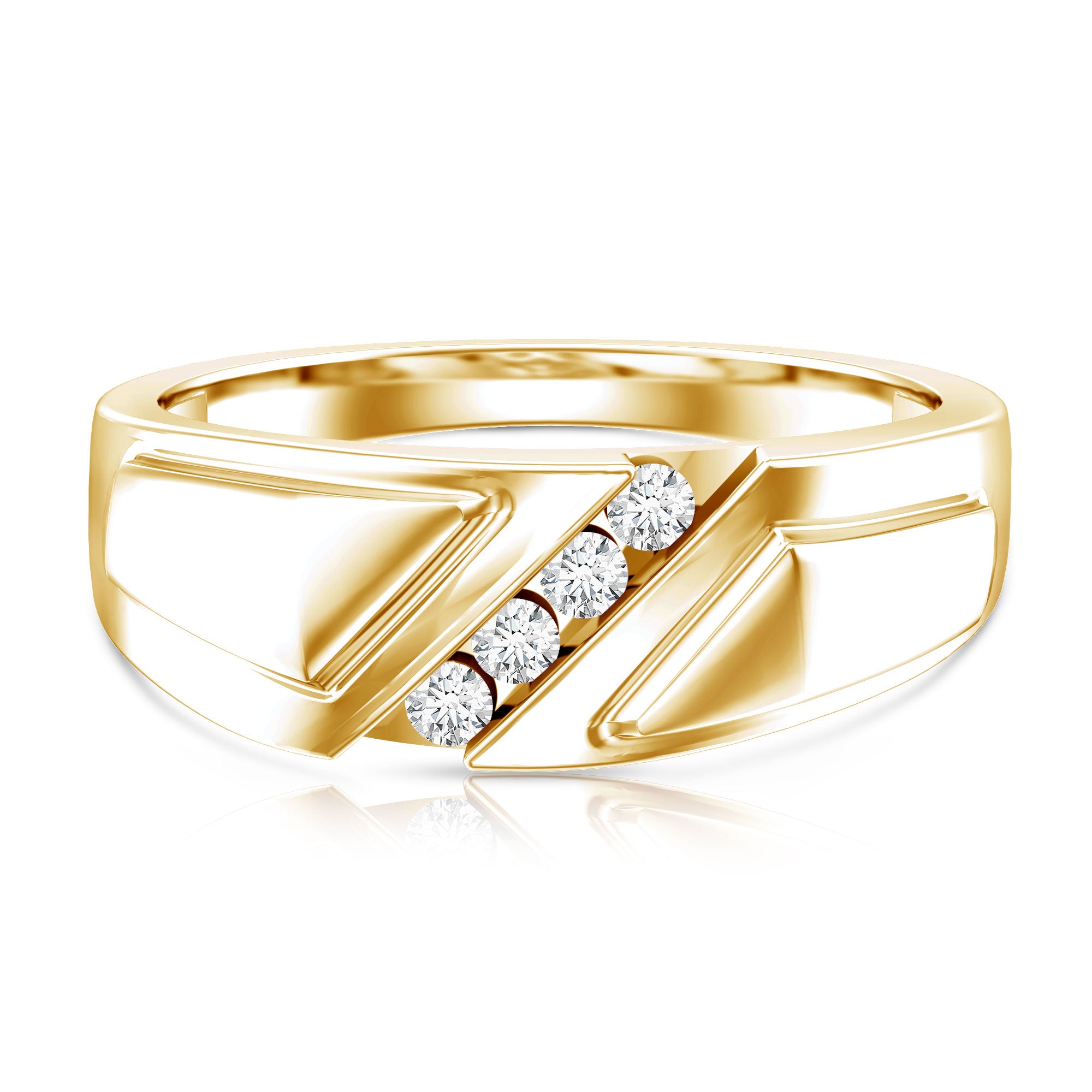 Lab Grown Diamond Mens Wide Wedding Band Lab - ( EF-VS ) - Rosec Jewels