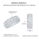 Bezel Set Diamond Flower Filigree Wedding Band Natural - ( HI-SI ) - Rosec Jewels