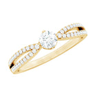 Diamond Solitaire Engagement Ring With Split Shank Natural - ( HI-SI ) - Rosec Jewels