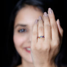 Rosec Jewels-Natural Multi Gemstone Promise Ring for Women