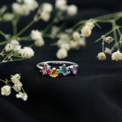 Rosec Jewels-Natural Multi Gemstone Promise Ring for Women
