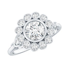 Certified Moissanite Bezel Set Engagement Ring D-VS1 - Rosec Jewels