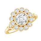 Certified Moissanite Bezel Set Engagement Ring D-VS1 - Rosec Jewels