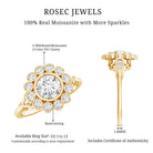 Certified Moissanite Bezel Set Engagement Ring D-VS1 - Rosec Jewels