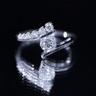 Rosec Jewels-0.9 Carat Certified Round Moissanite Bypass Engagement Ring