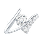 Rosec Jewels-0.9 Carat Certified Round Moissanite Bypass Engagement Ring