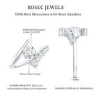 Rosec Jewels-0.9 Carat Certified Round Moissanite Bypass Engagement Ring