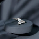 Rosec Jewels-0.9 Carat Certified Round Moissanite Bypass Engagement Ring