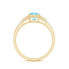 Genuine 1 Carat Oval Aquamarine Engagement Ring with Diamond Split Shank AAA - Rosec Jewels