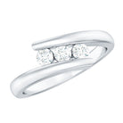 Certified Diamond Three Stone Promise Ring Natural - ( HI-SI ) - Rosec Jewels