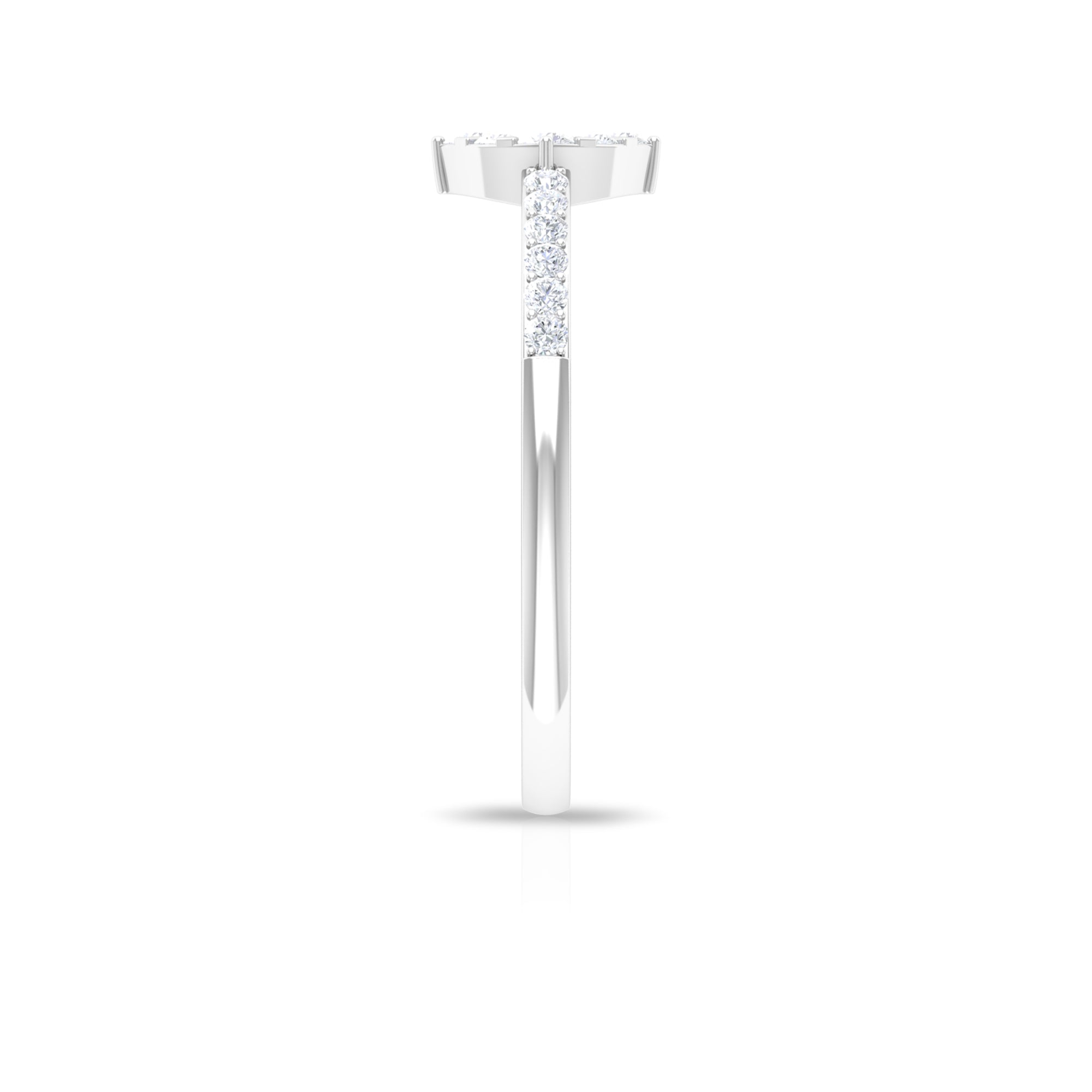 Certified Diamond Engagement Ring in Illusion Setting Natural - ( HI-SI ) - Rosec Jewels