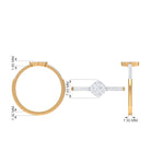 Certified Diamond Engagement Ring in Illusion Setting Natural - ( HI-SI ) - Rosec Jewels