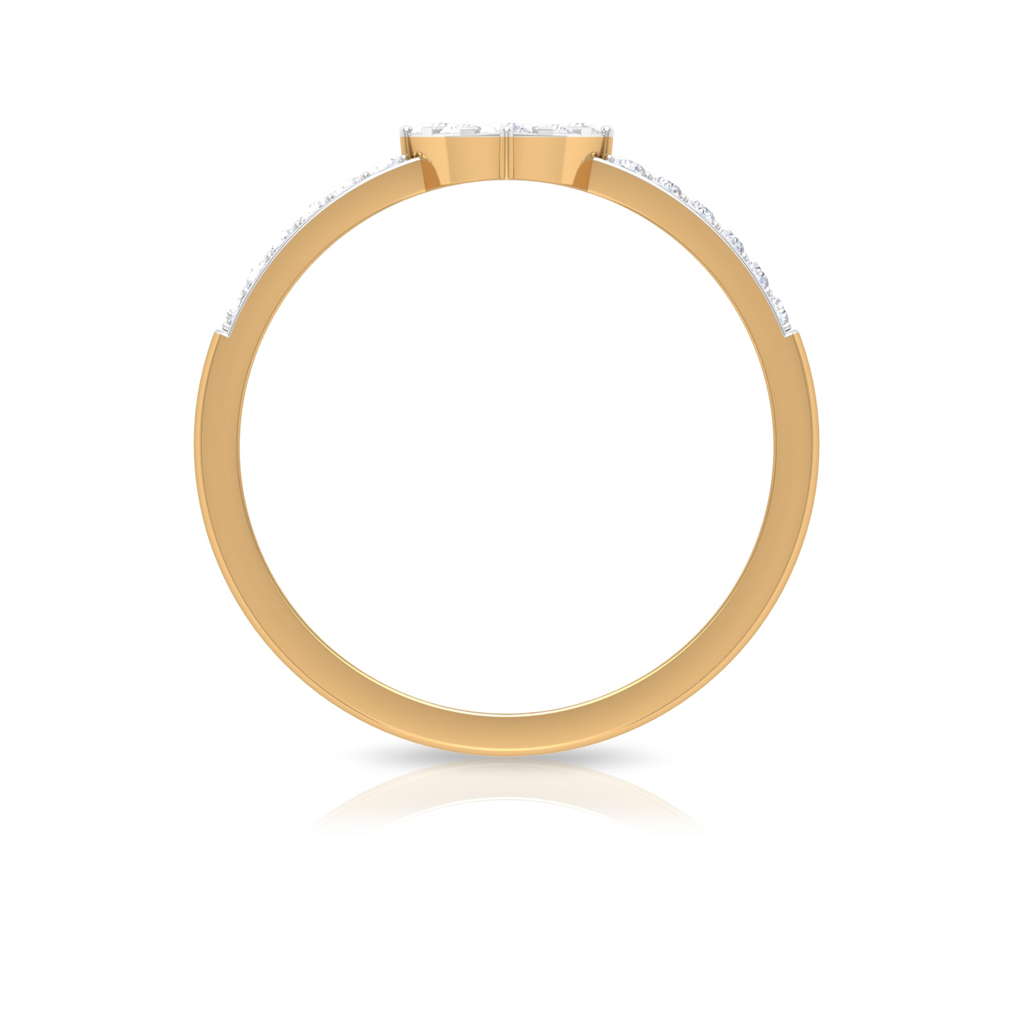 Certified Diamond Engagement Ring in Illusion Setting Natural - ( HI-SI ) - Rosec Jewels