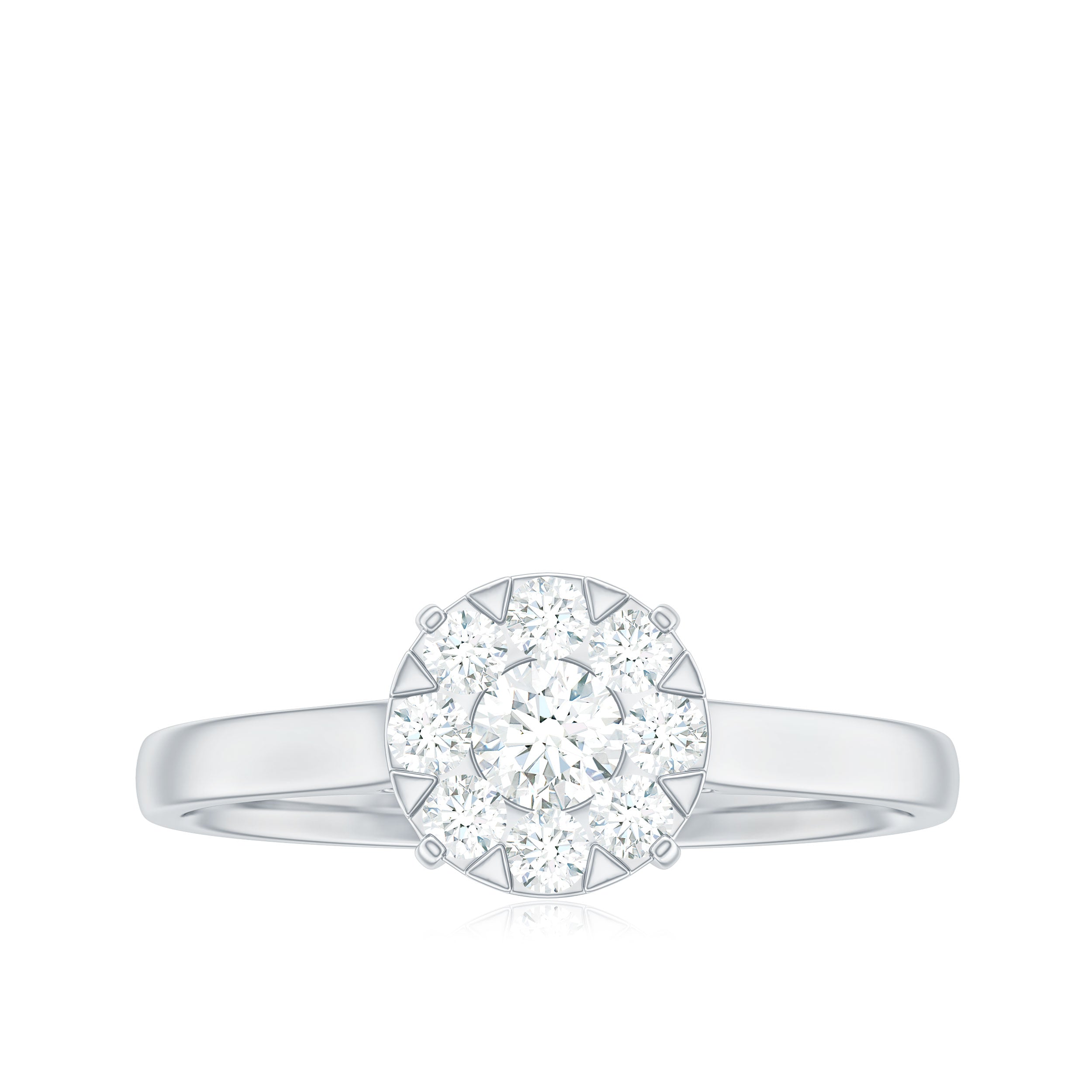 Natural Diamond Promise Ring in Illusion Set Natural - ( HI-SI ) - Rosec Jewels