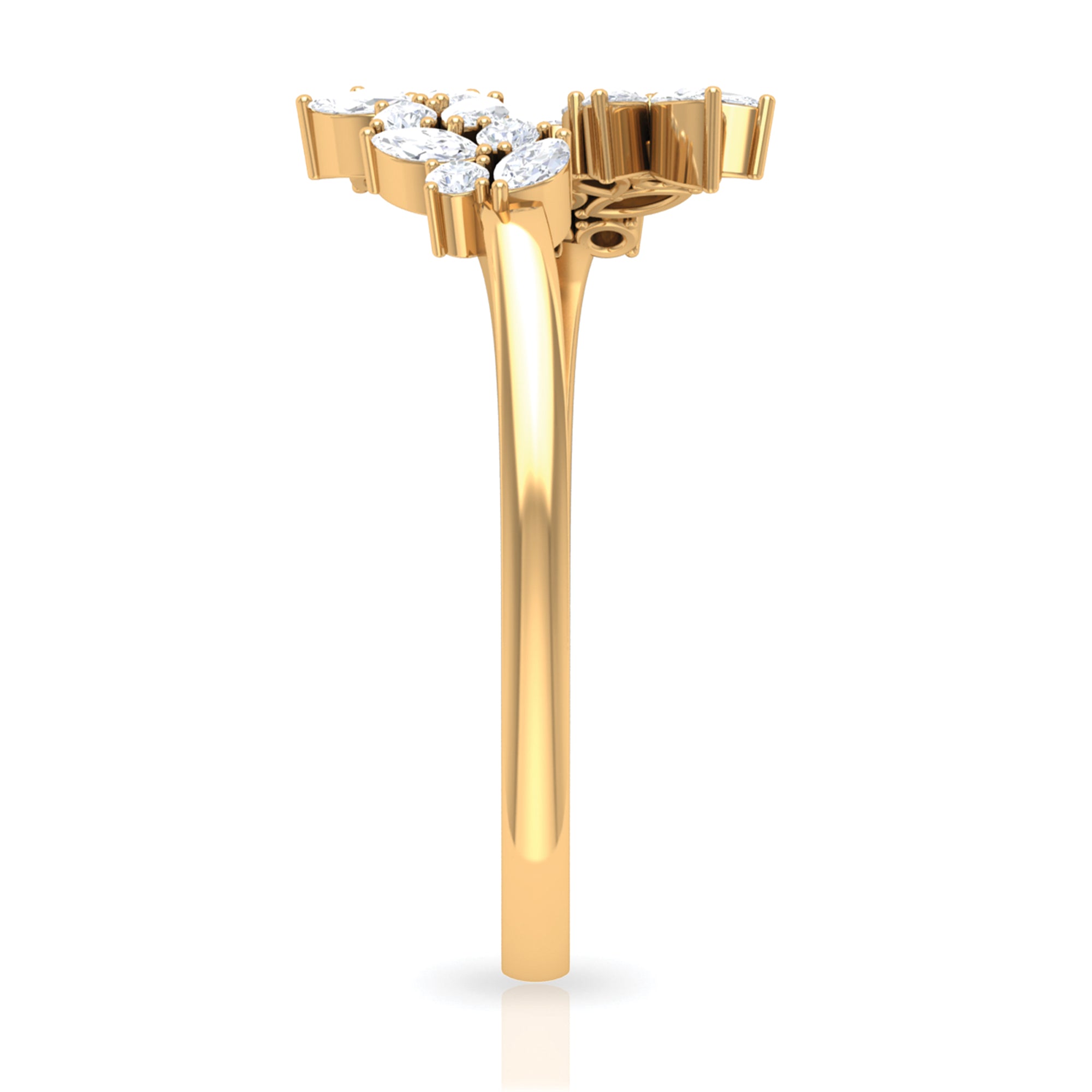 Rosec Jewels-Nature Inspired Diamond Leaf Wrap Ring for Women