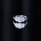 2 CT Certified Moissanite Three Stone Statement Engagement Ring D-VS1 - Rosec Jewels