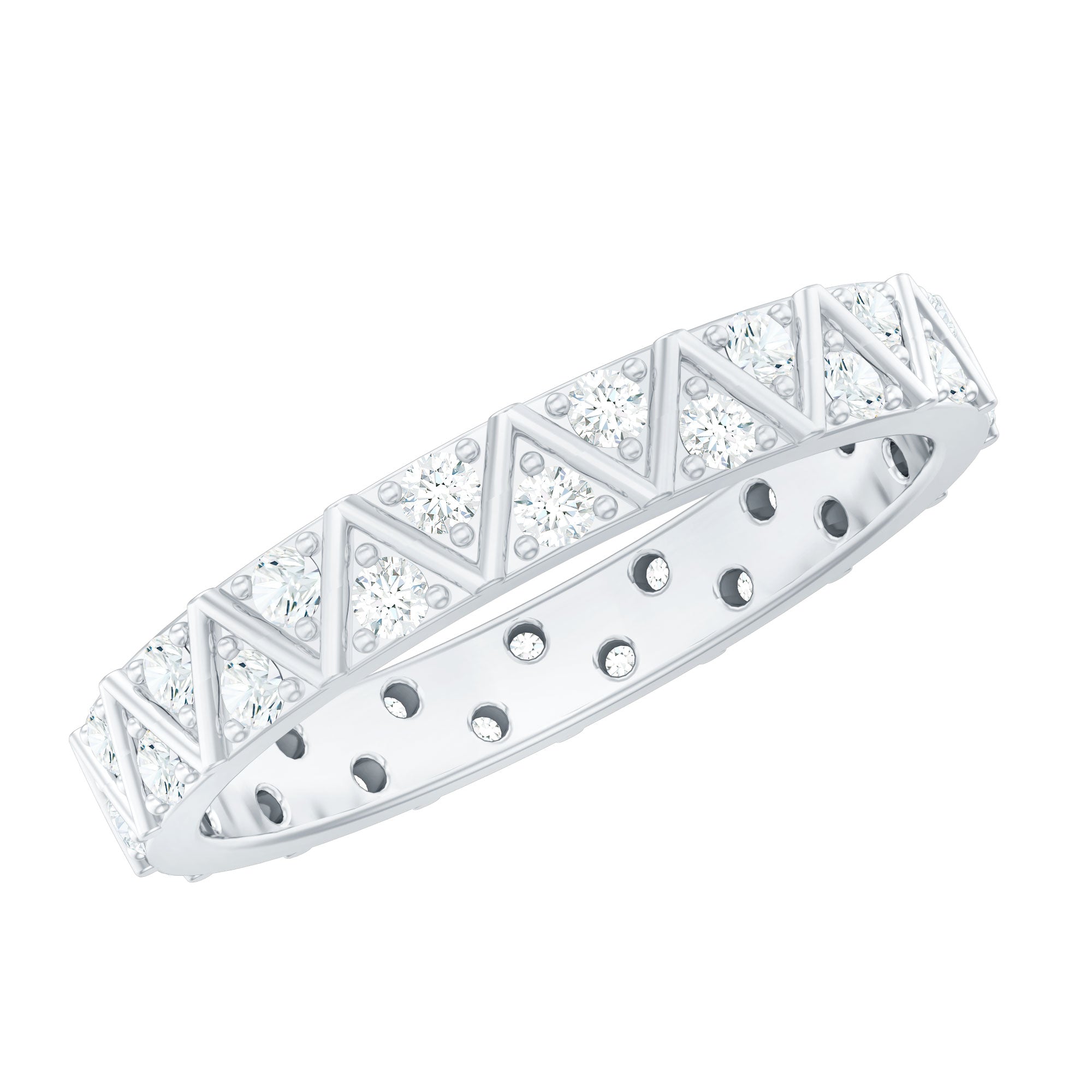 Rosec Jewels-Diamond Band Ring in Surface Prong Set