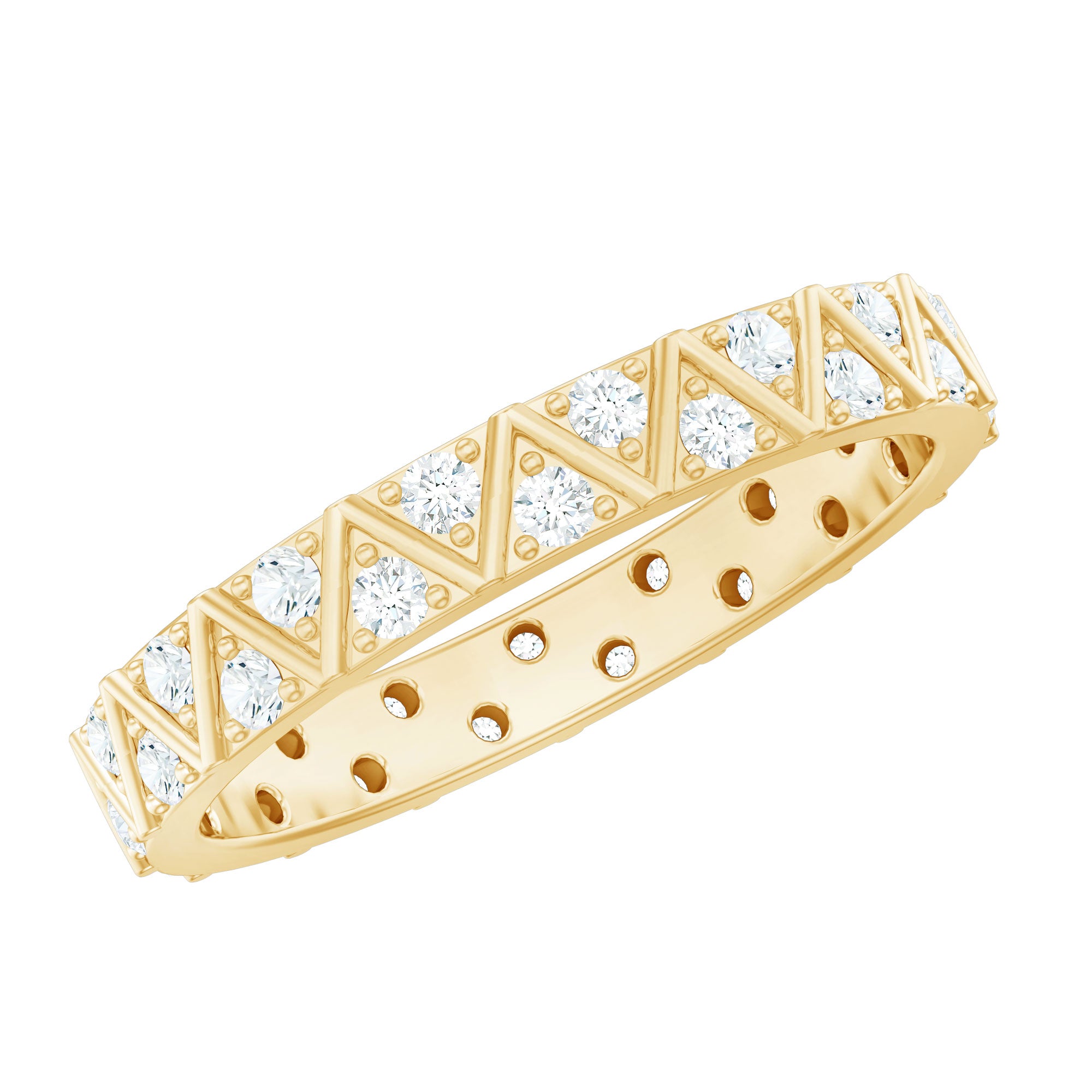 Rosec Jewels-Diamond Band Ring in Surface Prong Set