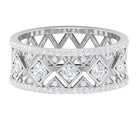 Vintage Inspired Diamond Wide Wedding Band for Women Natural - ( HI-SI ) - Rosec Jewels